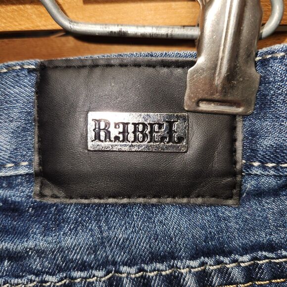 Rebel Blue Denim Jeans Girl Size 14 Cotton Polyester - Picture 11 of 11